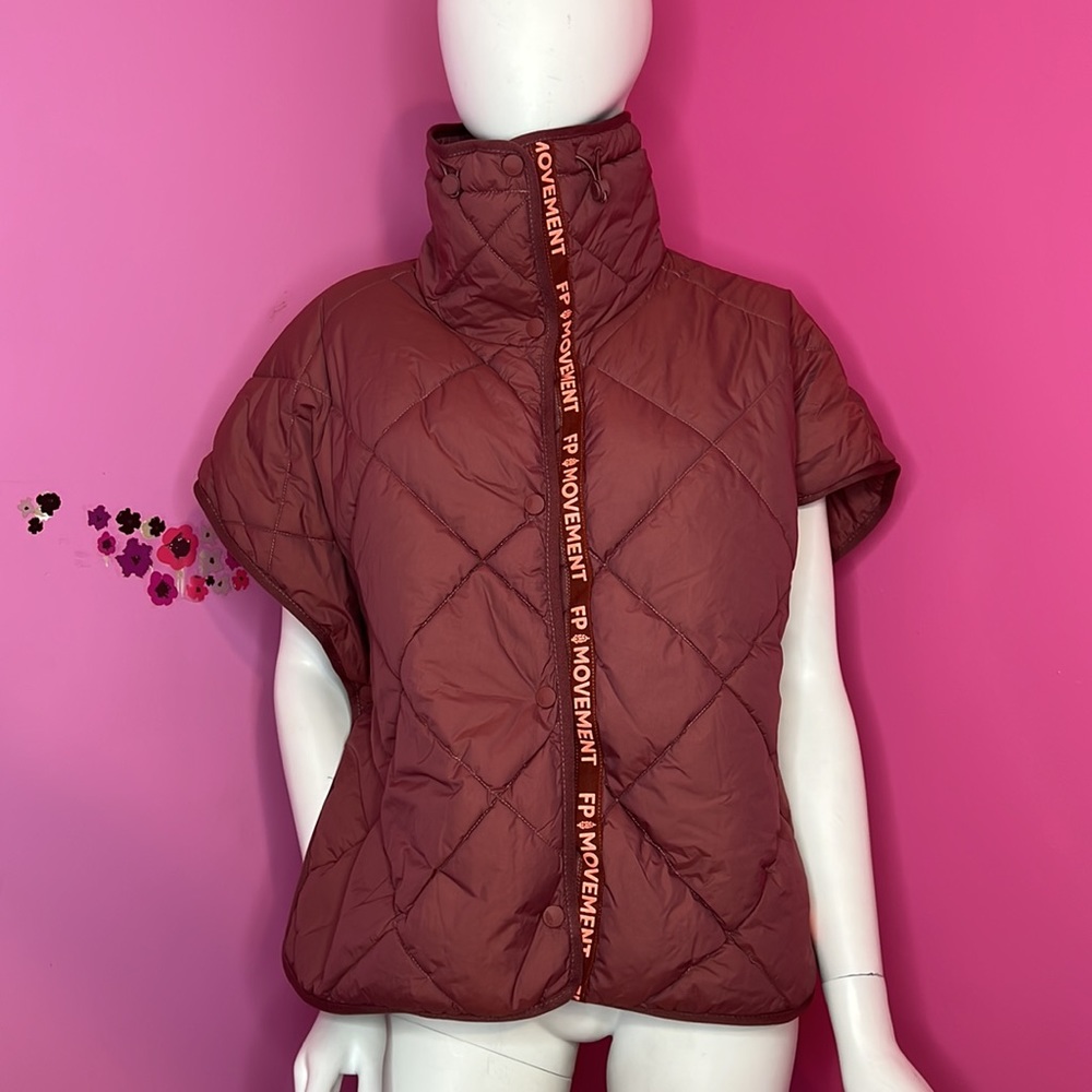 Free People Chill Out Packable Puffer Poncho Scarf one size